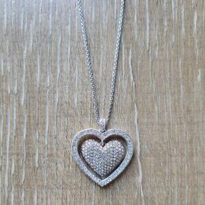 Nadri Heart Sterling Silver & Rose Gold Necklace